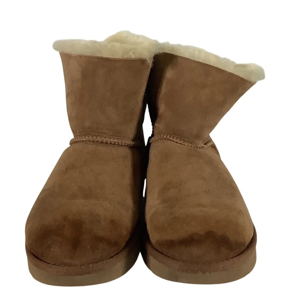 UGG Gita Bow Chestnut Suede Shearling Mini Boots Brown 1018517